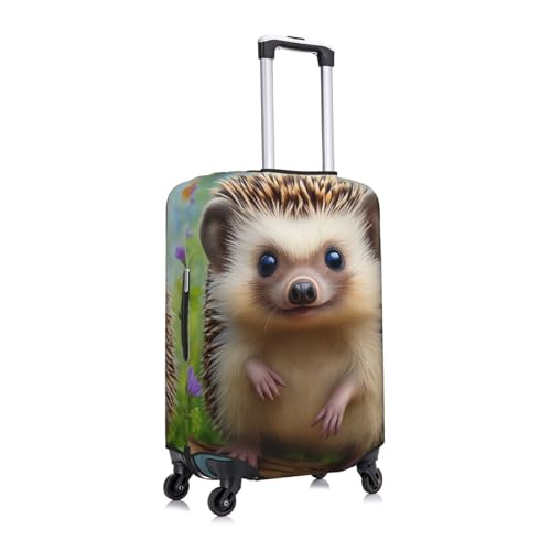 Cute Hedgehog Garden Luggage Cover Elastic Washable Protector Anti-Scratch Travel Suitcase Covers With Concealed Zipper For 18-32 Inch Luggage Large3