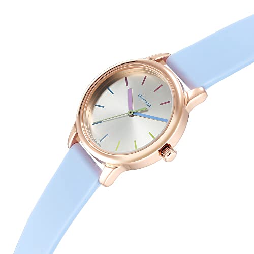 Image of Sonata Splash Silver Dial Women Analog Watch with Plastic Strap-8178WP01