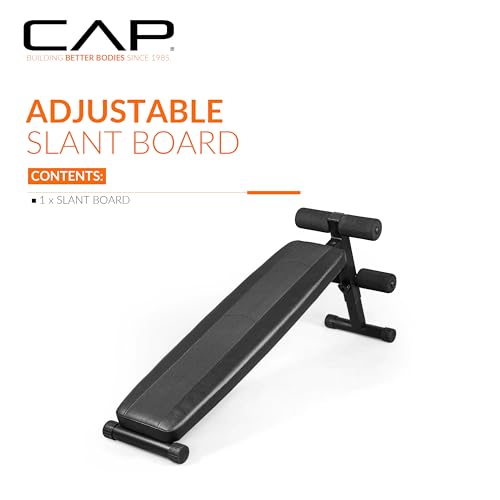 Image of CAP Barbell Sit Up Bench - Adjustable Decline Ab Bench for Home Gym - Multi-Purpose Slant Board for Core Strength, Sit-Ups, and Full-Body Workouts