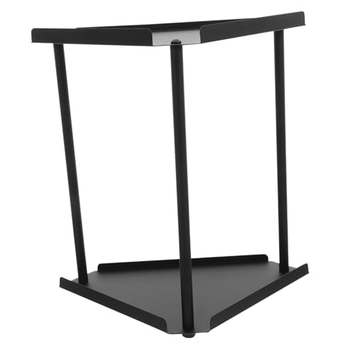Estante de baño de esquina resistente organizador metálico doble para cosméticos 2