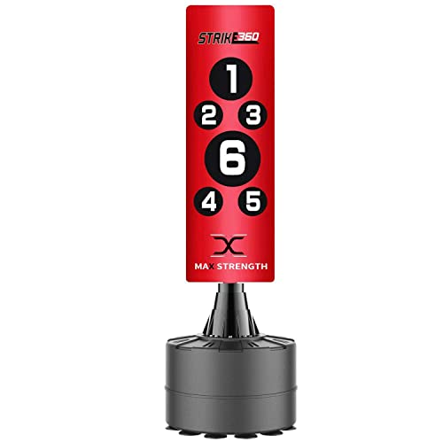 MAXSTRENGTH 4FT Free Standing Punch Bag Junior For Kids With Target Heavy Duty steady base filled with water Perfect Sparring for MMA Fitness, Boxing Kickboxing, Gym Training, Martial Arts