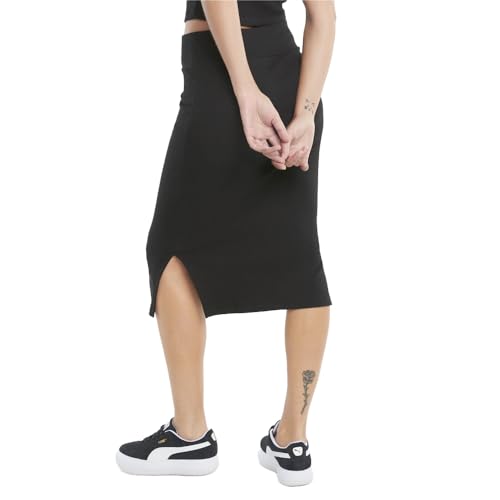 PUMA Womens Classics Ribbed Midi Skirt Casual Casual Comfort Technology - Black2
