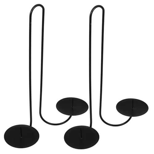 OSOLADY 2pcs Double Arm Iron Wall Sconce Candle Holder for Vintage Home Decor Modern Wall-Mounted Candle Holders for Fireplaces Weddings and Living Spaces
