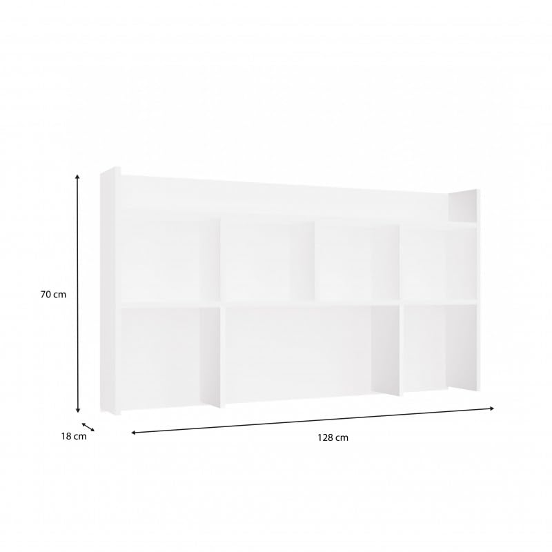 CDF Aufsatz für Schreibtisch Tischregal Regalmodul für Schreibtischplatte – Regalaufbau Erweiterung für Büro Kabinett Home Office Wohnzimmer Dokumentenablage Organizer – 130 cm Weiß