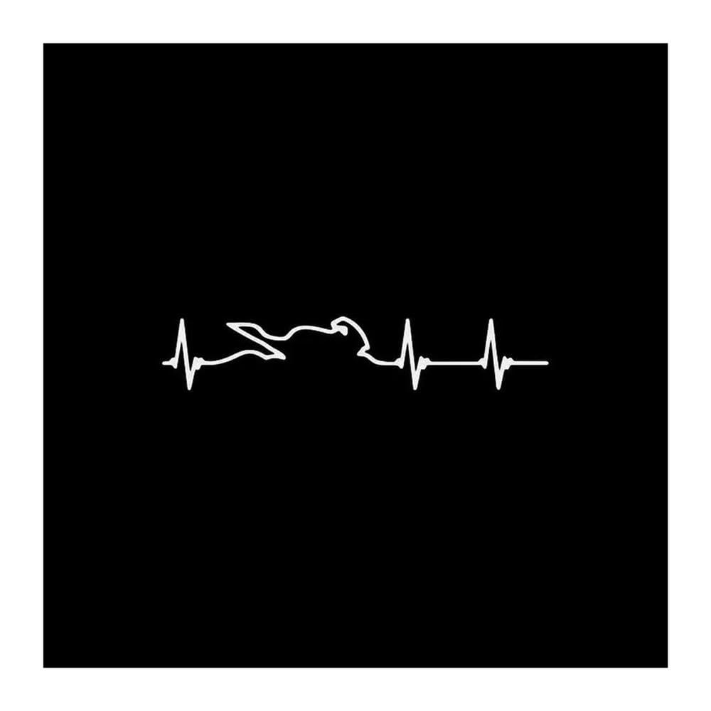 Stickers Heartbeat Waterproof Car Motorbike Reflective Decoration Decal(White)