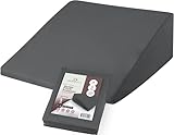 CirclesHome Wedge Pillow Cover 100% Cotton, Zippered Wedge Pillow Case Protector, Soft, Hypoallergenic & Breathable -Dark Grey, (25Wx26Lx7.5)