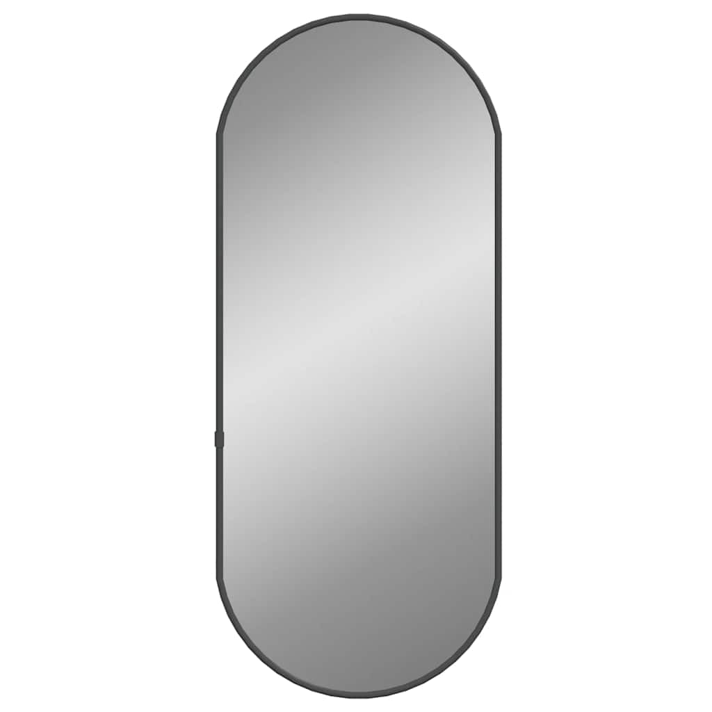 vidaXL Wall Mirror Bathroom Hallway Bedroom Home Decoration Hanging Wall-mounted Vanity Make up Cosmetic Mirror Black 60x25 cm Oval