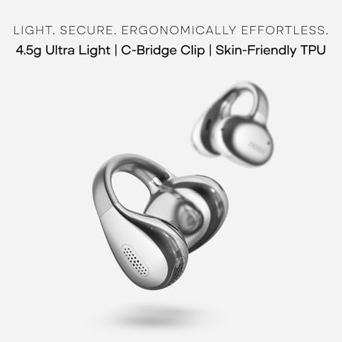 Image of Noise Air Clips Pro Wireless Open-Ear Earbuds (2026), C-Bridge Clip Design, 360 Spatial Audio, AirWave Tech, AI Sound, 50H Playtime, Quad Mic ENC, BT v6.0 (Orbit Silver)