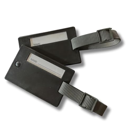 PARENCE. - Conjunto de 2 etiquetas de bagagem com cobertura de direção - etiqueta de bagagem de plástico durável | alças ajustáveis para mochila, bagagem, mala de viagem