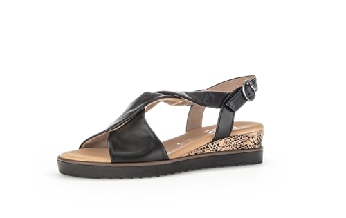 Gabor Rich | 62.751.27 | Black Leather | Womens Platform Sandals 38 Black