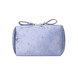 メイクポーチ 大容量 化粧水ポーチ おしゃれ 化粧ポーチ 大きめ 人気 コスメポーチ 可愛い 軽量 防水 持ち運び便利 収納 小物入れ コスメぽーち 洗面用具 スキンケアポーチ 化粧品収納バッグ 多機能 トラベルポーチ (Sブルー16*10*6CM)
