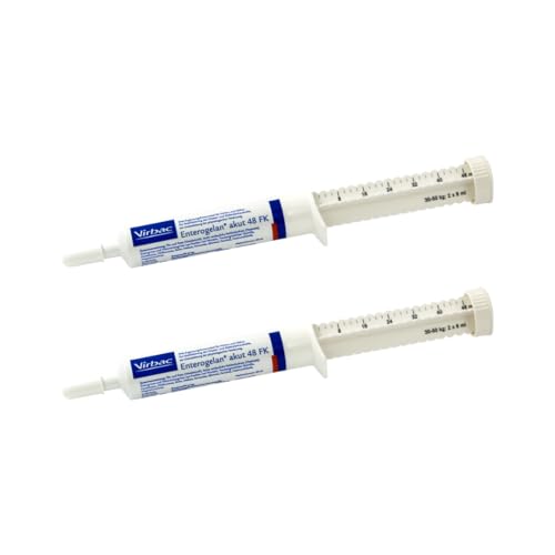 Virbac Enterogelan akut | Doppelpack | 2 x 48 ml | Diät-Ergänzungsfuttermittel für Fohlen & Kälber | Mit Vanille-Aroma