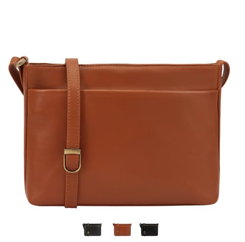 Sac cuir lisse Lloyd Baker London Tamarra noir avec bandoulière et compartiments zips