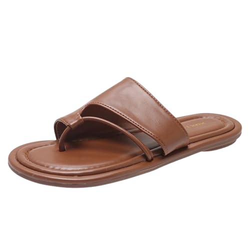 Summer Bunion Orthopedic Women Flat Sandals,Lightweight Outdoor Plantar Fasciitis Slippers,Toe Ring Hallux Valgus Flip Flops