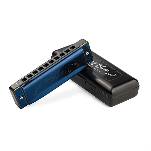 Gaita de Boca Hering Diatônica Easy Blues C Dó Azul AZ4420C
