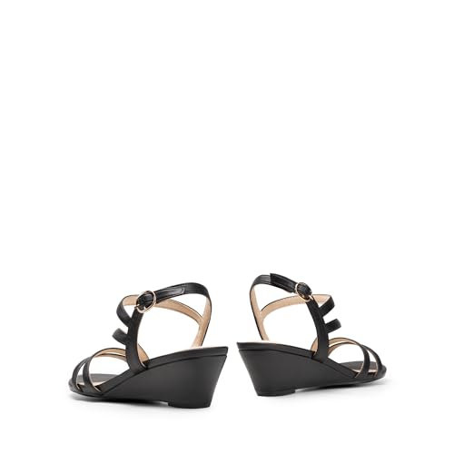 Image of DREAM PAIRS Strappy Wrapped Dressy Wedge Sandals, Comfortable Ankle Strap Open Toe Evening Dress Wedding Dance Summer Shoes