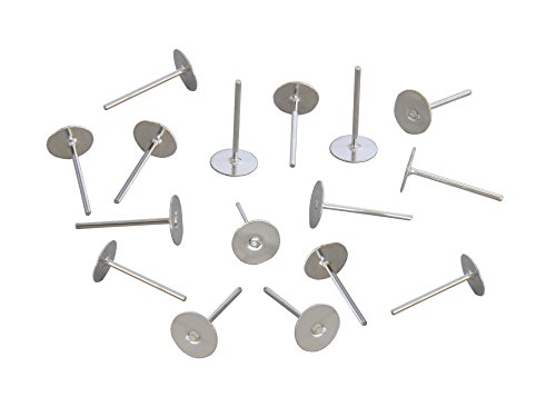 LOT DE 50 CLOUS SUPPORT BOUCLES D'OREILLES PLATEAU FIMO 6mm METAL ARGENTE CLAIR - LIVRAISON GRATUITE - CREATION PERLES Cover