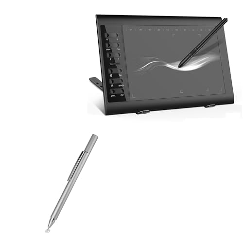 BoxWave Stylus Pen Compatible with XOPPOX VIN1060Plus Graphics Tablet - FineTouch Capacitive Stylus, Super Precise Stylus Pen - Metallic Silver