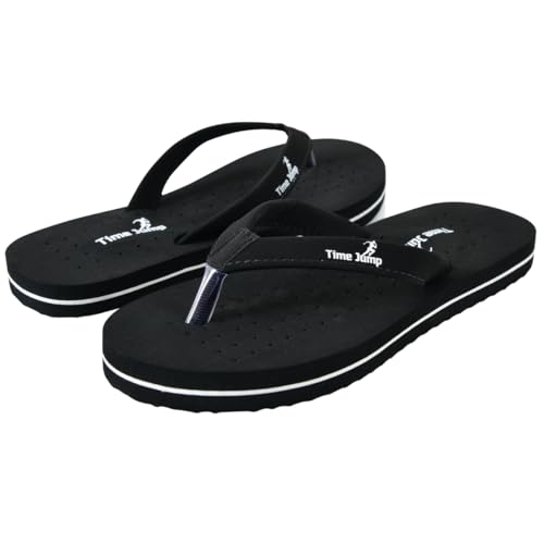 Image of Perforated Flip Flops, Burgundy with Black Straps, Casual Beach Sandals