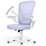rattantree Office Chair, Mid Back Ergonomic Desk Chair with Flip-up Armrest, Computer Swivel Chair with Back Support, Adjustable Conference Executive Manager Chair for Home/Office Use - Purple
