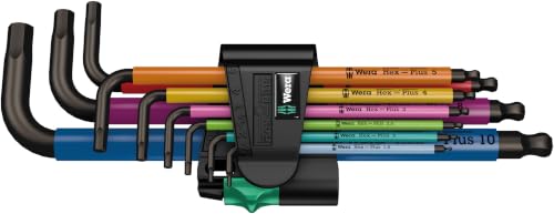 Wera 05073593001 950/9 Hex-Plus 1 SB Winkelschlüsselsatz, Mehrfarbig, metrisch, BlackLaser...