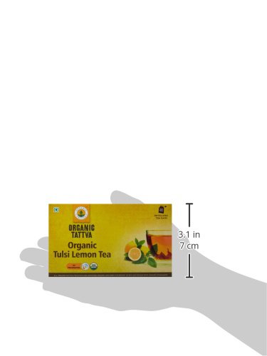Image of Organic Tattva 20 Lemon Tea Bag | Tulsi and Green Tea Blend | All-Natural Flavor | Zero Calories | Refreshing Lemon Tea Anytime, Anywhere (Pack of 3)