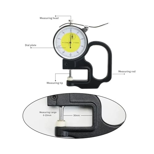 Calibrador de espesor métrico 0-10mm indicador de carátula miniatura 2