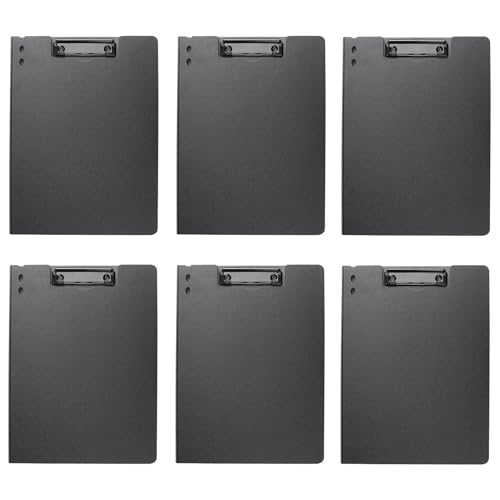 CooToly A4 Fold Clipboards (Set of 6) A4 Size Plastic File Folders for School Business Office (Clipboard vertical)