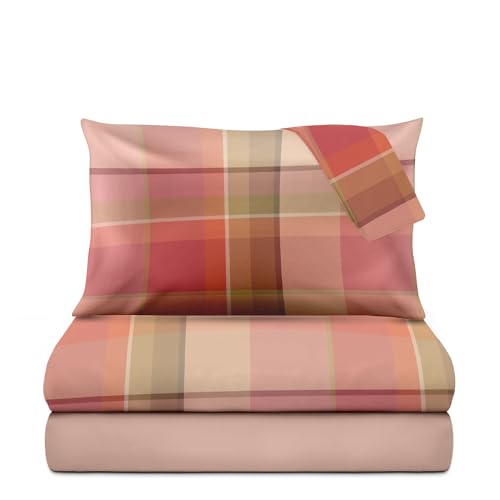 Le vie del cotone, Mr Tartan Percale Single Duvet Cover Set, Multi-coloured
