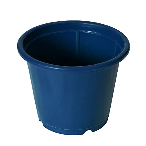 Image of Kuber Industries Durable Plastic Flower Pot|Gamla with Drain Holes for Indoor Home Decor & Outdoor Balcony,Garden,6 inchx5 inch,Pack of 8,(Blue)