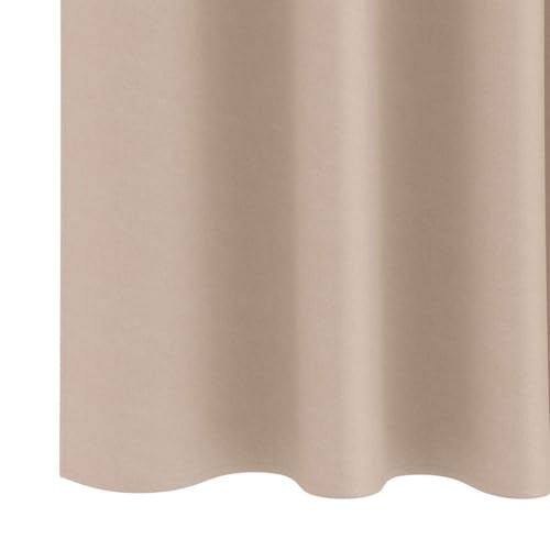 Rideaux occultants polyester brise-vue œillets lot de 2 taupe