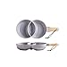 LAIQIAN Plateau Snack Grille en Céramique Nordique Plateau Dessert Assiette Saladier Cuisine Ménage Fournitures Restaurant Vaisselle Fruits Décoration Plateau Plateaux Décoratifs (Color : Light Gray)