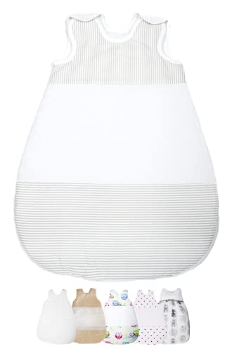 Vizaro - Saco de Dormir Bebé Recién Nacido (0-4 meses) 100g - 2,5Tog - Invierno, Entretiempo - 100% Algodón - Hecho UE, OekoTex - Líneas