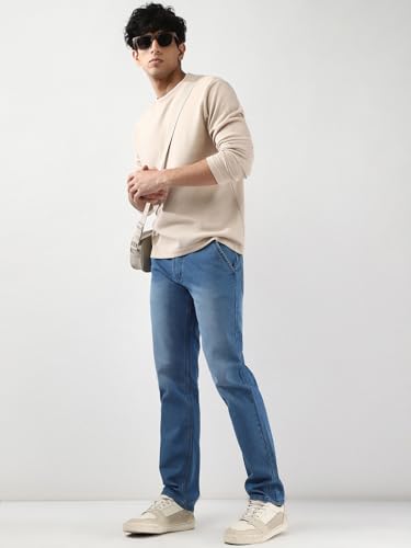 Image of Urbano Fashion Men's Regular Fit Washed Jeans Stretchable