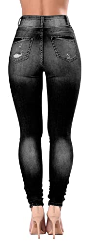 Qazel Vorrlon Women's High Waisted Jeans for Women Ripped Skinny Stretch Distressed Jeans High Rise Butt Lifting Demin Pants2