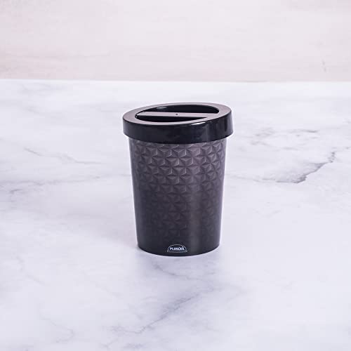 Porta Cotonete Mármore, Plasútil, Preto