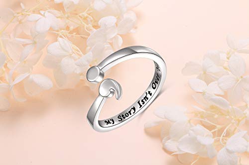 Ladytree My Story Isn't Over Yet Sterling Silver Semicolon Ring This Too Shall Pass Ring Jewelry Size 5-104