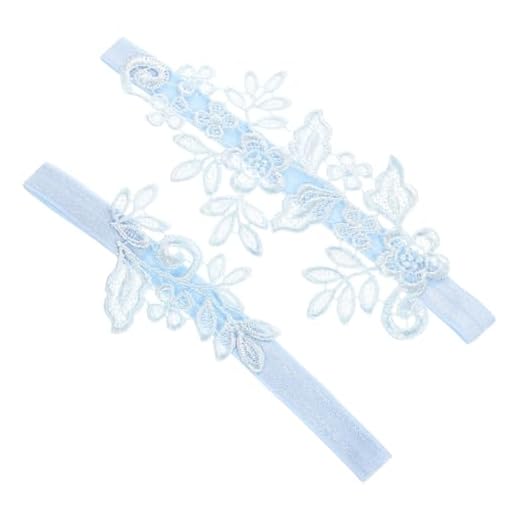 CALLARON 1 Juego De Liga Anillo De Pierna Ligas Para El Baile De Graduación Liga De Boda De Encaje Garder Liga Para El Regreso A Casa Liga De Boda Azul Liga De Diamantes De Imitación Liga