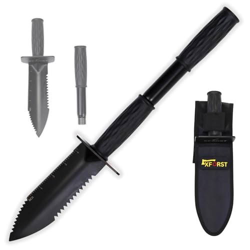 Xforst Detection metaux Pelle bêche pour détecteur de métaux vec Fonction d'Extension. Hori Hori, Pelle Camping. Mini Pelle de Survie. Idéal Le Jardinage,...
