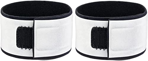 Leg Shield Reflective Wristbands - Large Reflective Area - Comfortable, Bright, Lightweight, Neoprene - High Visibility Straps for Running, Cycling, Walking (2 Bands)