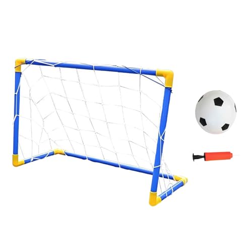 Generic サッカーゴール 組み立て簡単 サッカーネット 折りたたみ式 スポーツトイ 持ち運び便利 トレーニング用品 ボール付き フットサルゴール ポンプセット 子供の誕生日プレゼント 裏庭や公園でのサッカー練習に適用 60x29x41cm