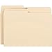 Business Source 17524 File Folder, 11 Pt, 1/2 Cut AST Tabs, LTR, 100/Bx, Manila