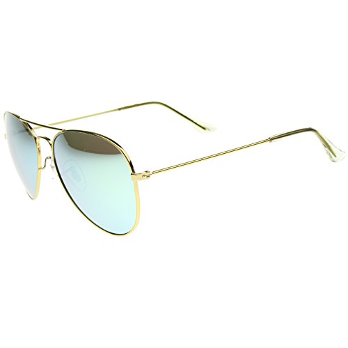 zeroUV Premium Flash Mirror Lens Aviator Sunglasses (Nickel Plated Metal Frame)3