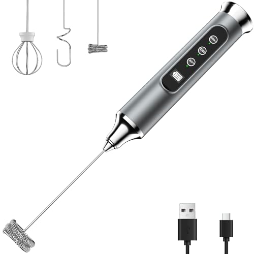 YUSWKO Milk Frother Wand for Coffee, Coffee Frother Handheld Drink Mixer