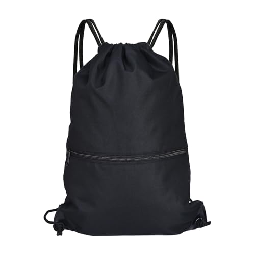 Mochila com cordão, bolsa de ginástica, bolsa com cordão, mochila esportiva para academia, Preto, Medium, Moderno