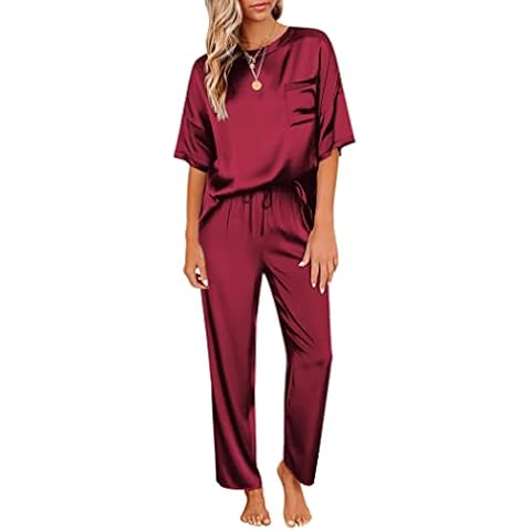 Ensemble de Pyjama Ekouaer Vin Rouge Cover