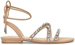 Jessica Simpson Women's Rabenie Lace Up Sandal Flat, Buff, 9 | Image 7