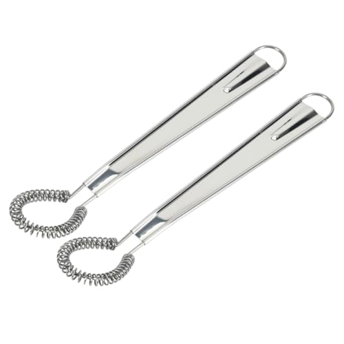 WeddHuis Ensemble de 2 Fouets Cuisine Acier Inoxydable,Mini Cuisine,Durable,Design Ergonomique,à Spirale,Petit,Batteur Manuel,Patisserie,Outil de Cuisine Polyvalent pour Mélanger et