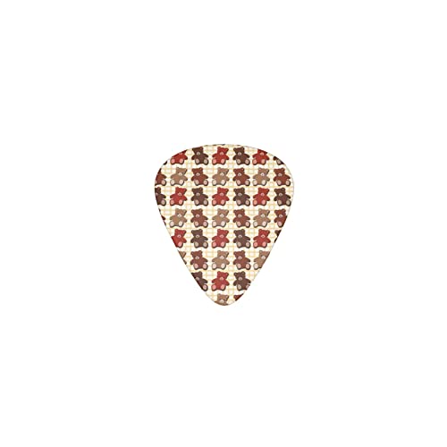 熊 おもちゃ デザインギターピック guitar pick ティアドロップ型 エレキギター/アコースティックギター/クラシックギター/ベース等の練習に最適な12枚セット