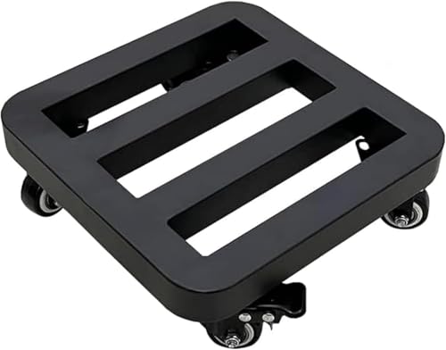 QAMITAL �ړ� �A�ؔ��� �S�� �L���X�^�[�t�� 300kg�ω׏d �X�g�b�p�[�@�\ ���ی� ��� �t�����[�X�^���h �֗� �u���� ���p �ƒ� ���| (�z���C�g,300*300*90mm) (350*350*90 mm,�u���b�N)